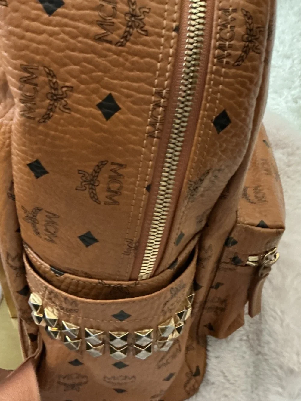 MCM GM MONOGRAM COGNAC CANVAS BACKPACK LIMITED ED.